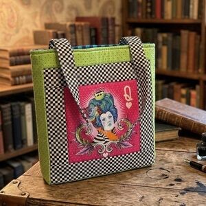 Tula Pink Queen of Hearts Handmade Quilted Tote Bag shoulder bag crossbody bag